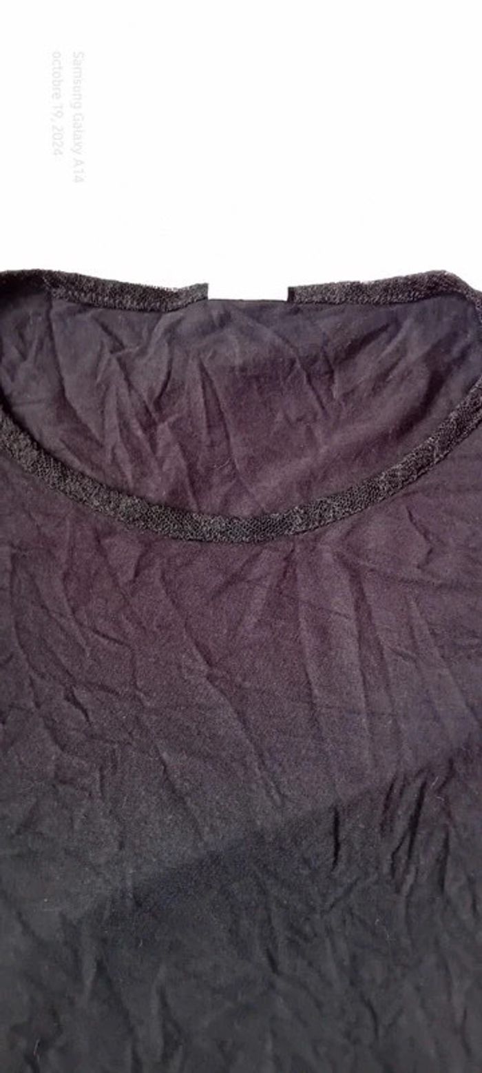 Haut viscose avec dentelle et broderies noir femme 54 in extenso - photo numéro 15
