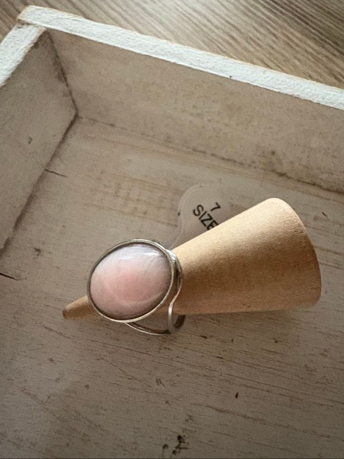 Bague argentée et rose T7 - photo numéro 2