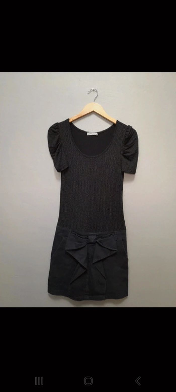 Robe noir bi matière - photo numéro 2