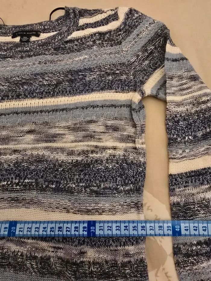 🌟 Pull long col rond gris Tommy hilfiger femme - Taille  XXS 🌟 - photo numéro 5