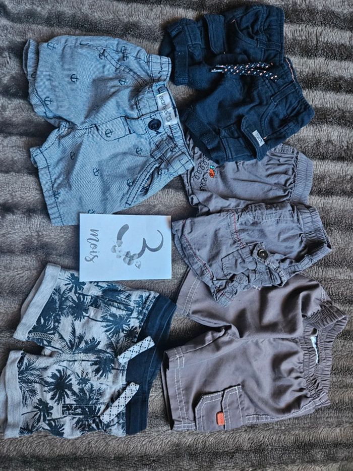 Lot 5 shorts garçon 3 mois