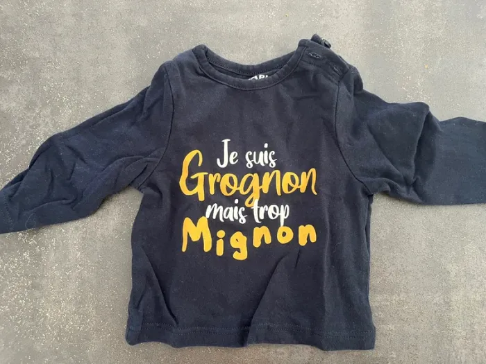 Ensemble garçon teeshirt manches longues et jogging 1 mois Kiabi - photo numéro 2
