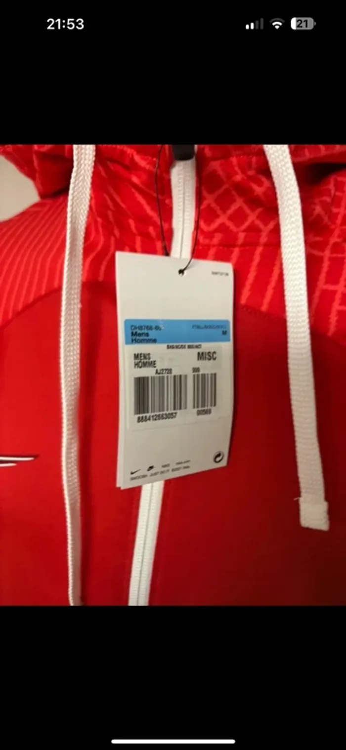 Sweat à capuche Nike rouge - Taille M - Neuf avec étiquette - photo numéro 12