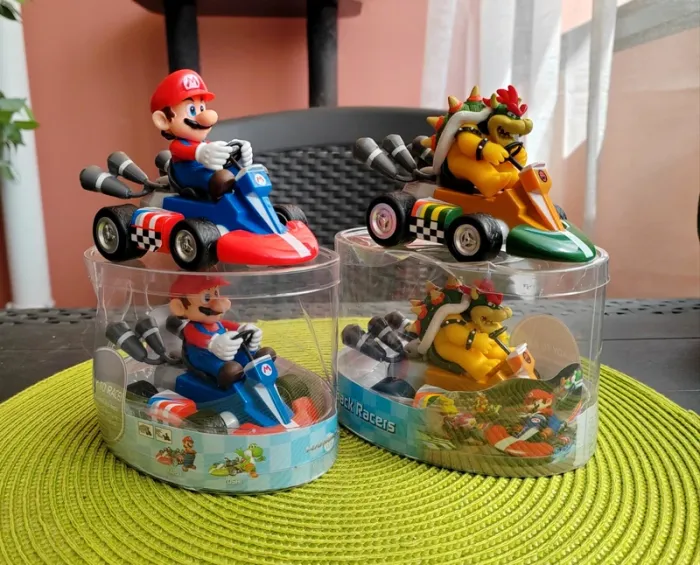 Lot de 2 figurines Mario Kart à propulsion / Wii u - Mario & Bowser