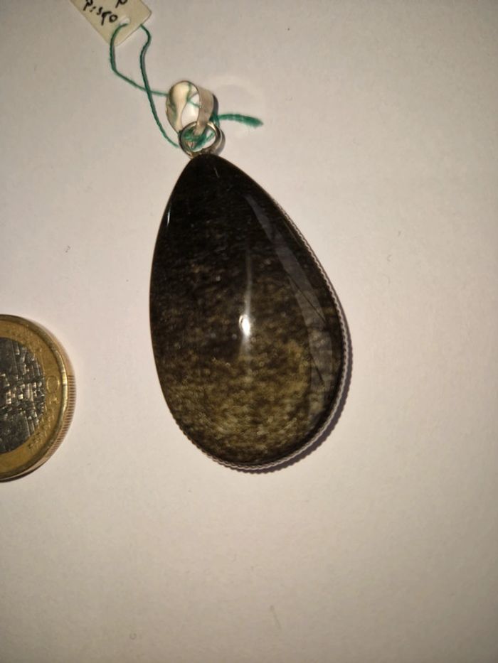 Pendentif obsidienne dorée Mexique - photo numéro 7