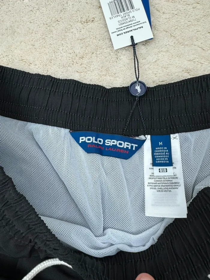 Short de Bain Ralph Lauren Sport Noir Uni Neuf Taille M - photo numéro 7