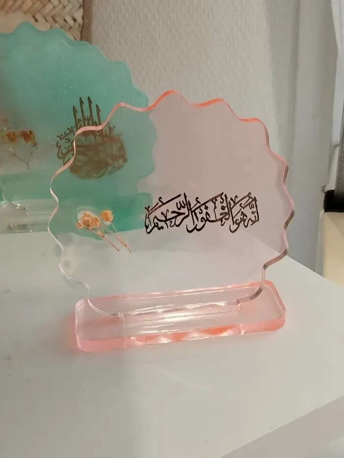 idée cadeau ornement bureau coiffeuse couvre tasse en résine et fleur naturelle abr002 - photo numéro 9