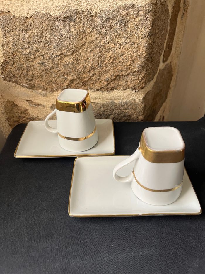 Magnifique lot de deux tasses et deux sous tasses - photo numéro 2