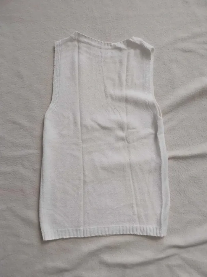 Pull blanc sans manche T36/38 - photo numéro 5