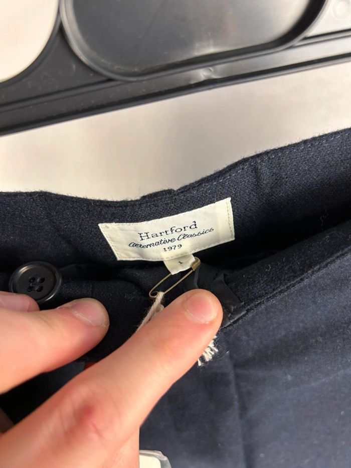 Pantalon tailleur laine Hartford marine T1 neuf - photo numéro 4
