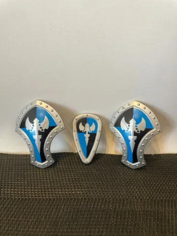 Playmobil lot 3 boucliers chevalier 5240 5978 château moyen âge forteresse pièces détachées