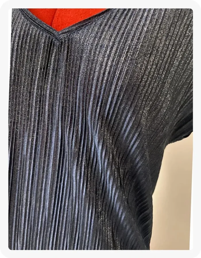 Top plissé dos nu bleu métallisé Promod - photo numéro 2