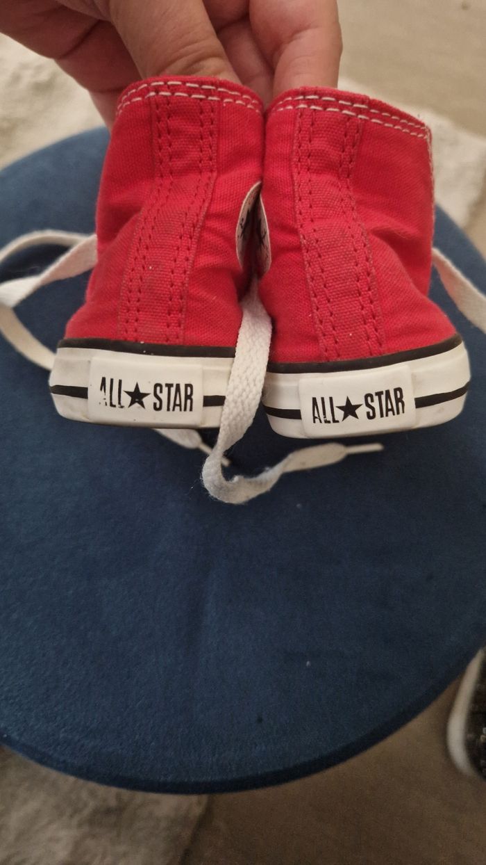 Converse montante bébé rouge - photo numéro 2