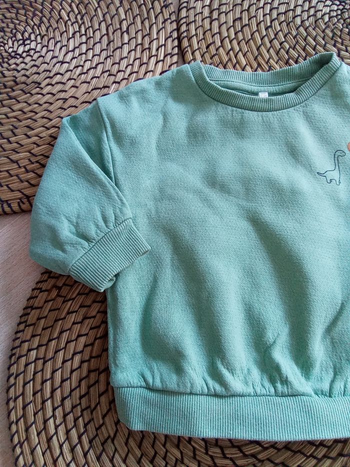 Ensemble jean + sweat tons vert menthe Orchestra taille 9 mois - photo numéro 2