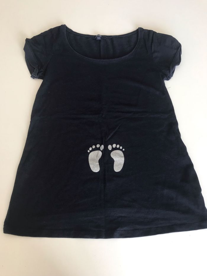 T-shirt de grossesse marine empreinte