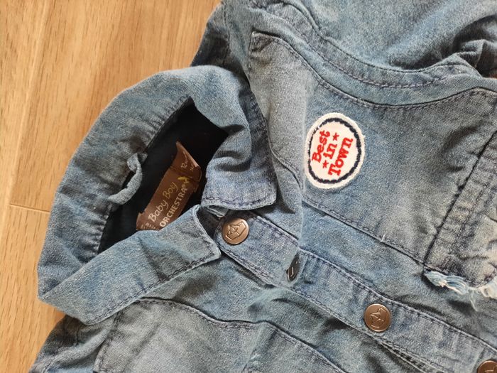 Veste garçon en coton effet jean bleu Orchestra 12 mois - photo numéro 2