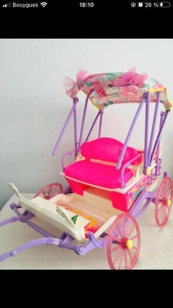 Barbie vintage années 90 cheval et sa calèche - photo numéro 11