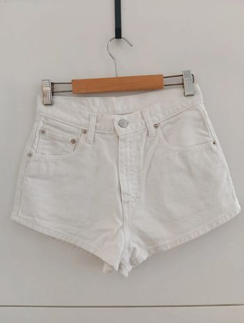 Mini short vintage en jean blanc