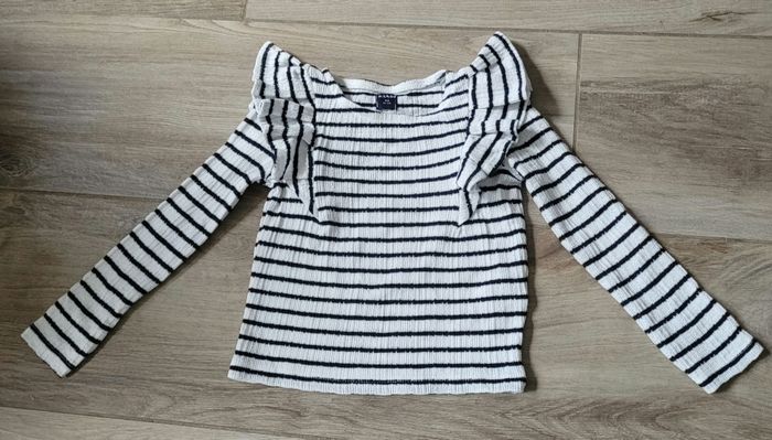 Ensemble t-shirt manches longues marinière et pantalon chaud taille 4 ans - photo numéro 2