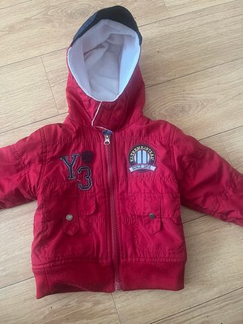 Manteau imperméable avec capuche rouge petit junior 6 mois mi saison garçon 