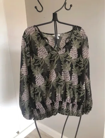 Blouse noir kaki H&M