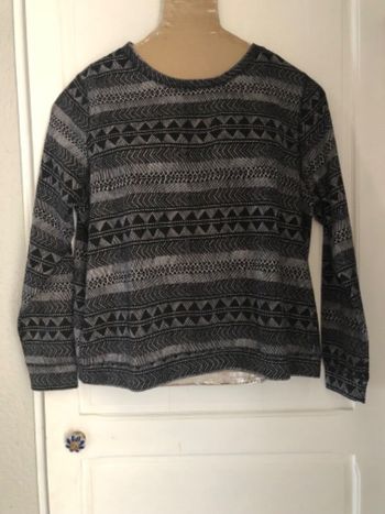 AN32- Blouse noire imprimée blanc T 46