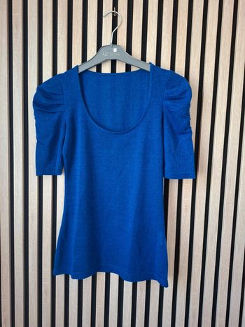 Blouse  haut  bleu électrique irisé T 36