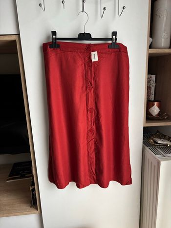 Jupe mi longue terracotta fluide bouton pimkie taille 38 neuf