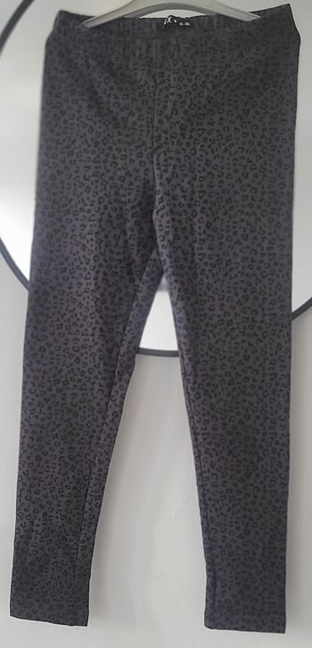 Legging fourré gris et noir avec motif léopard pour fille marque Tex bio