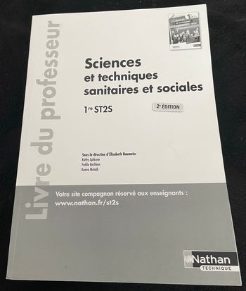 Sciences et techniques sanitaires et sociales Livre du Professeur Première ST2S