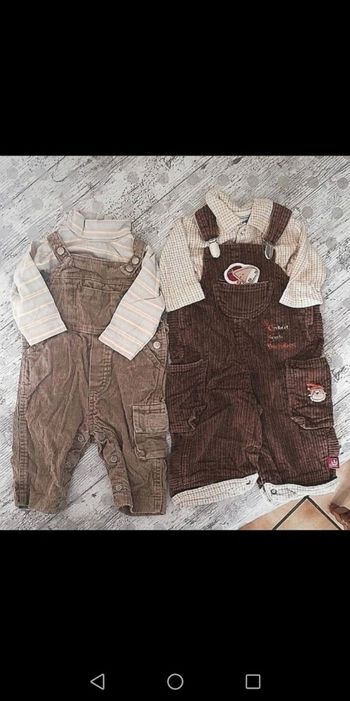 Lot de 2 ensembles salopettes 6 mois