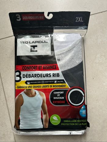 Ted lapidus lots 3 débardeurs XXL