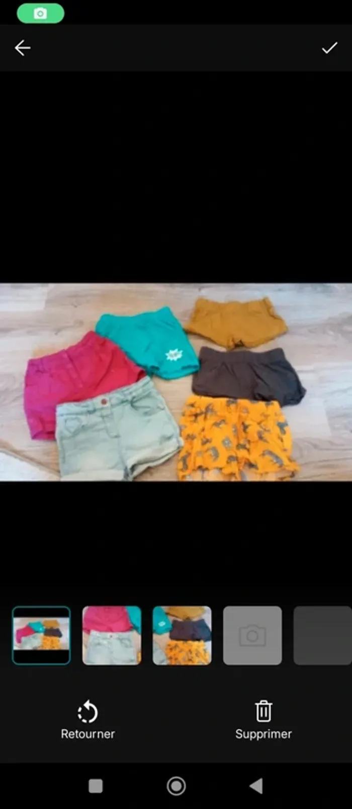 Lot shorts fille