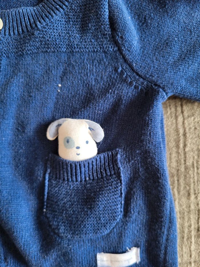 Gilet veste coton bébé mixte 3mois Sergent Major - photo numéro 3