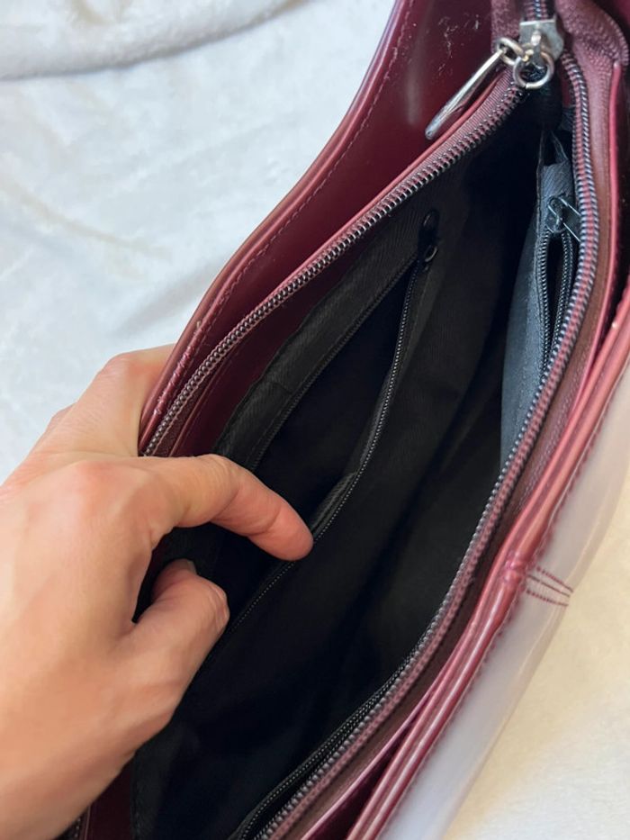 Sac à main burgundy similicuir vegan style y2k coquette - photo numéro 12