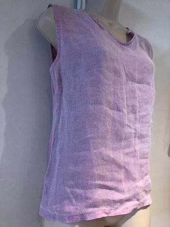 Top rose en lin Made in Italie