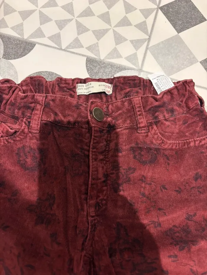 Beau pantalon velours Zara 7/8 ans fille - photo numéro 2