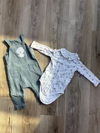 Ensemble salopette + body garçon taille 12 mois
