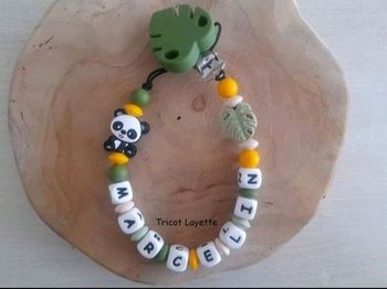 Attache tétine panda