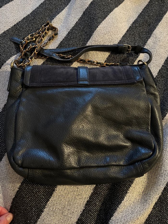 Sac en cuir épaule marine KMJ - photo numéro 2