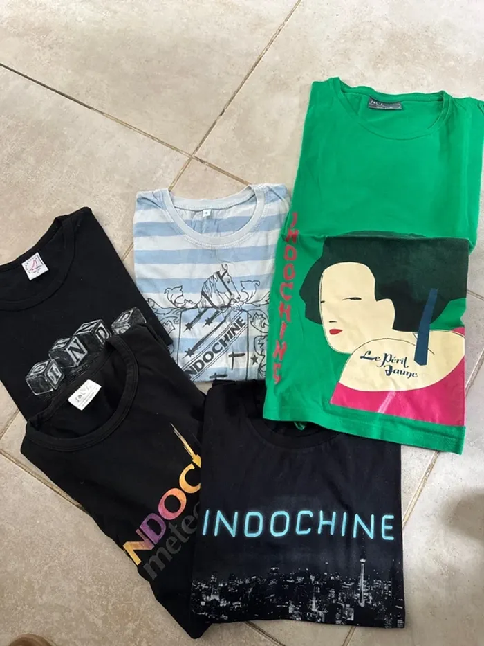 Lot de 5 t-shirt Indochine - photo numéro 2