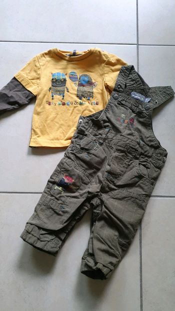 Salopette et tee-shirt 6 mois Orchestra