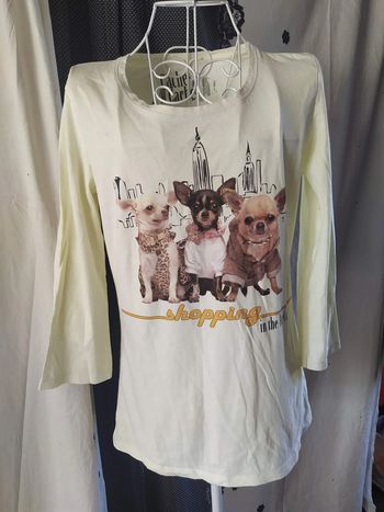 T shirt manches 3/4 imprimé chiens