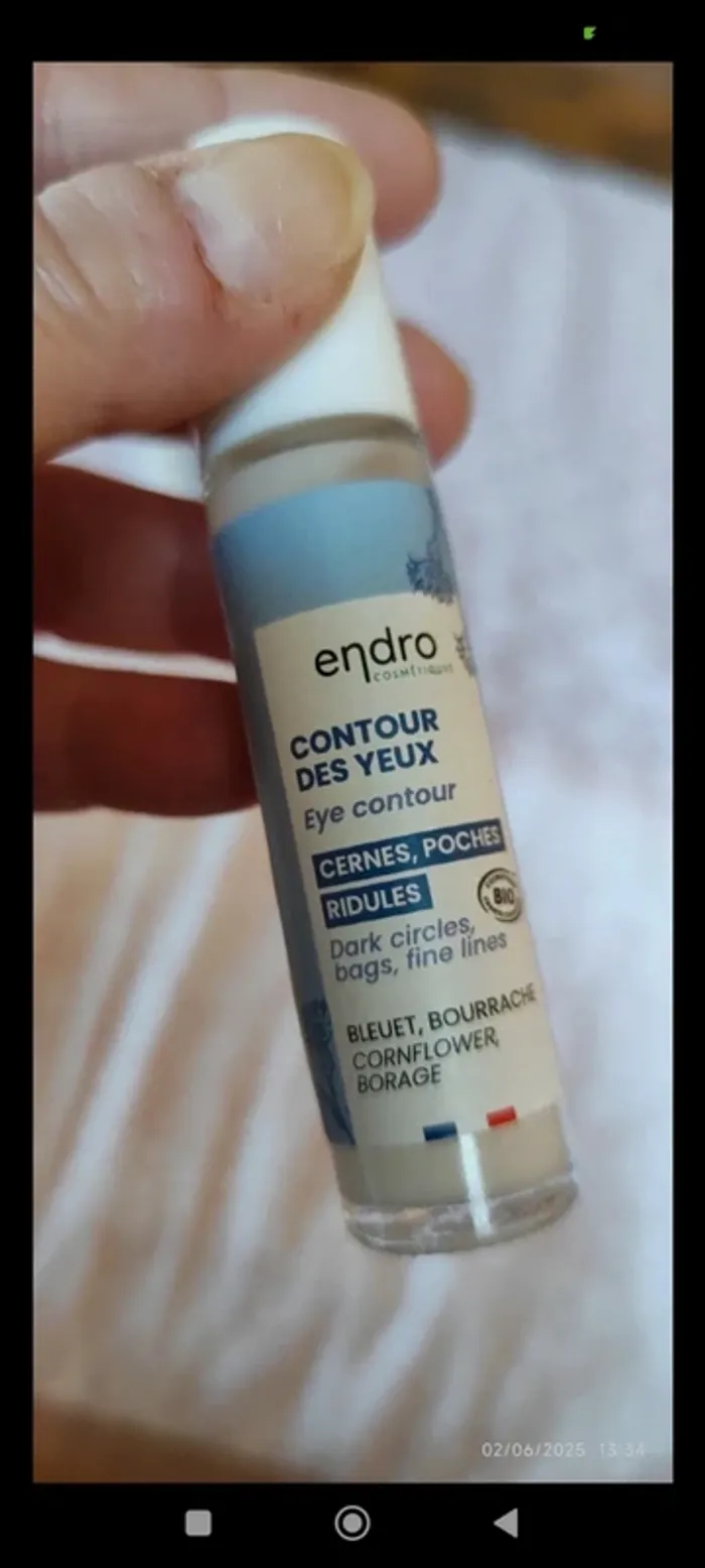 Endro Soin Contour des yeux Roll On Contour des yeux Bio Cernes Poches et Ridules 10 ml