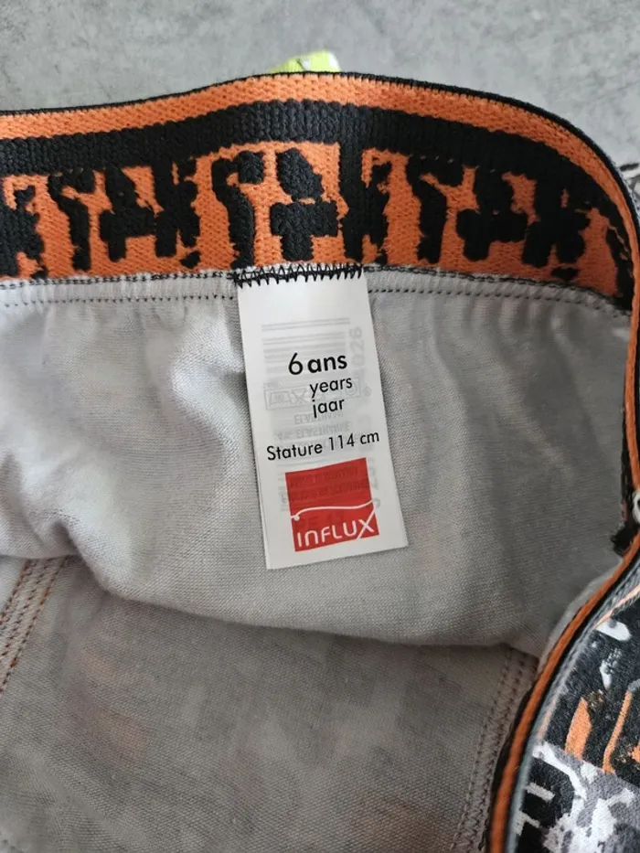 Boxer / caleçon garçon - Taille 6 ans (114cm) - Influx (NEUF) - Noir orange - photo numéro 2
