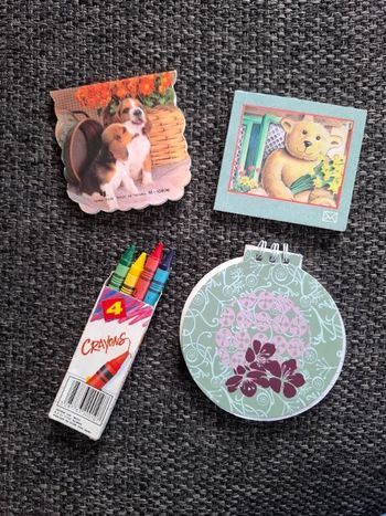 Lot de 3 petits carnets + crayons neufs