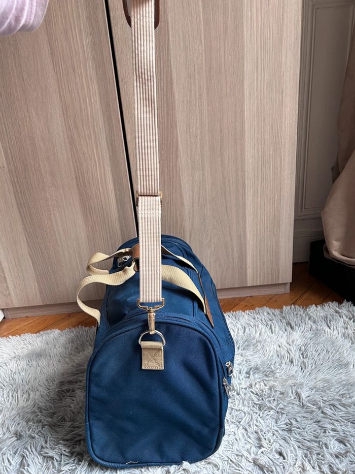 NEUF magnifique sac LANCEL toile et cuir, bleu marine - photo numéro 3