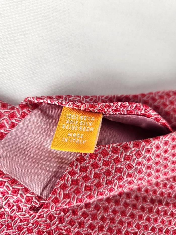 Cravate Altea Milano – 100% Soie – Micro-motifs Rouges & Blancs - photo numéro 7