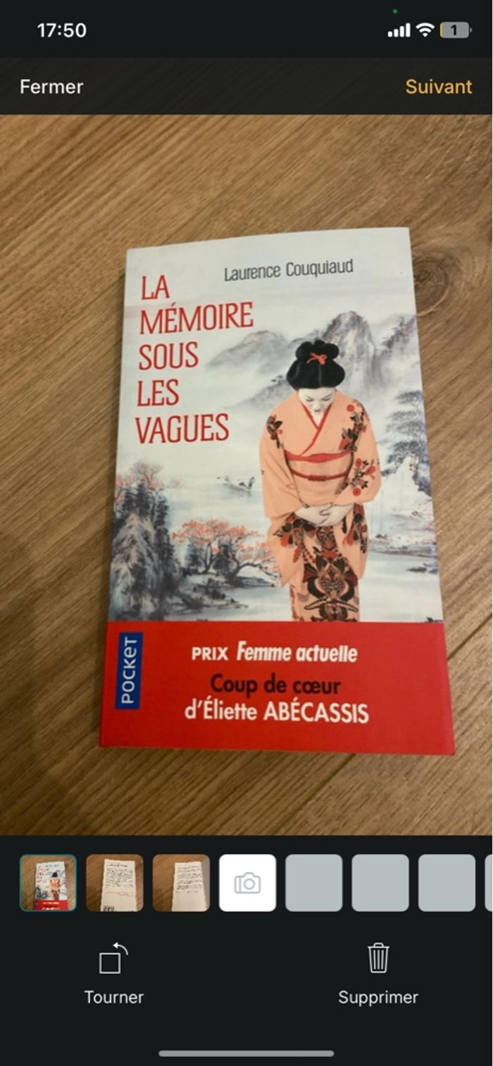 Livre La mémoire sous les vagues – Laurence Couquiaud – Très bon état