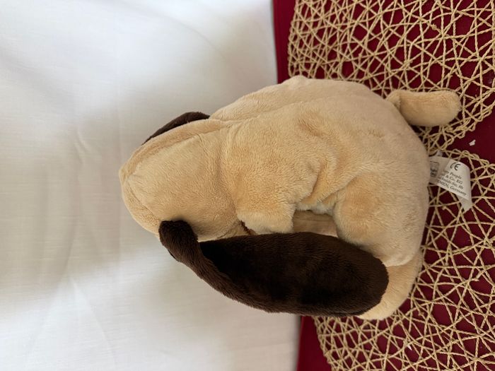 chien beige oreilles et queue marron doudou - photo numéro 3